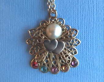 Birthstone Angel with Hearts Necklace #252PN