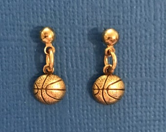 Tiny Basketball Earrings