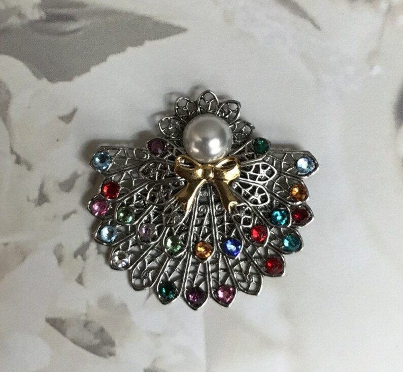Double Skirted Birthstone Angel Pin 22 stones on skirts 245 image 5