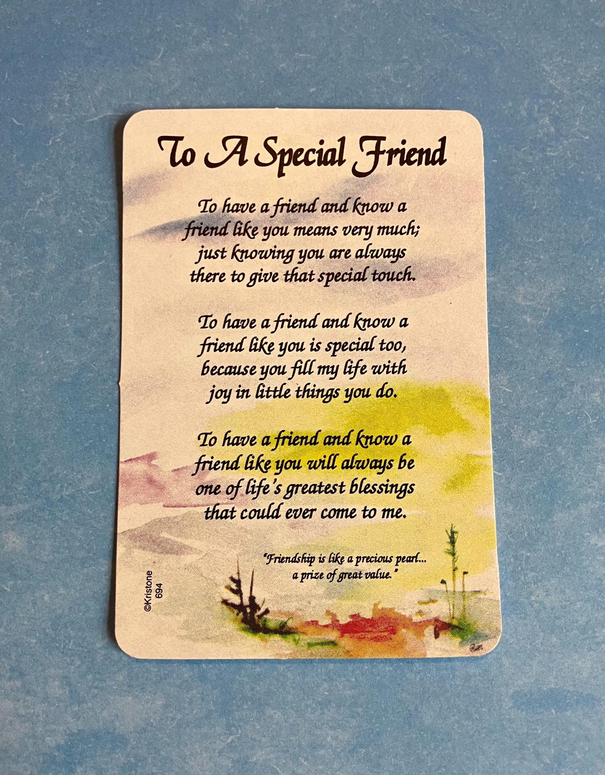 Buy To A Special Friend Poem Card Online in India - Etsy, image size:2343x3000