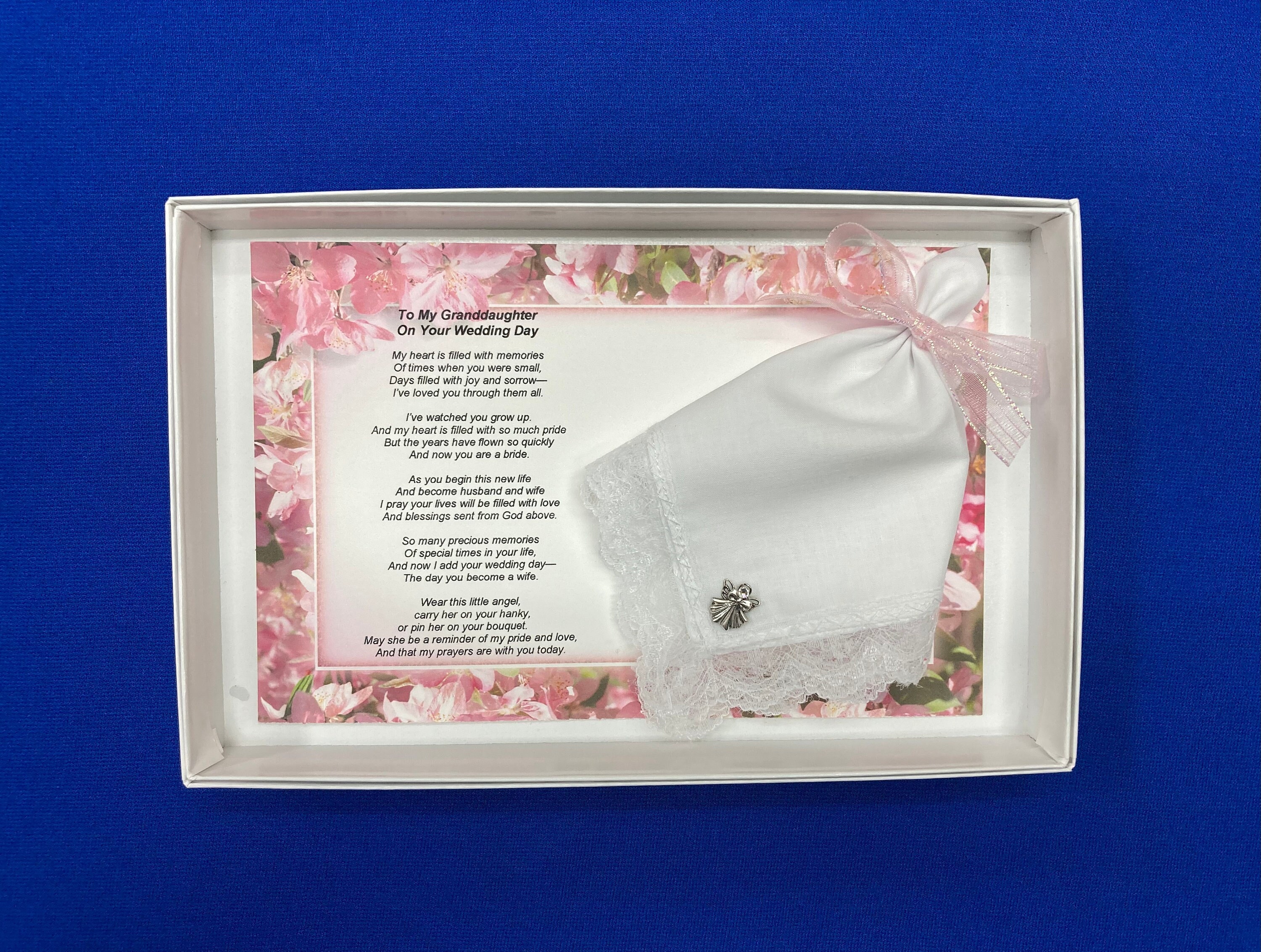 To My Granddaughter, Wedding Handkerchief, Angel Pin Set