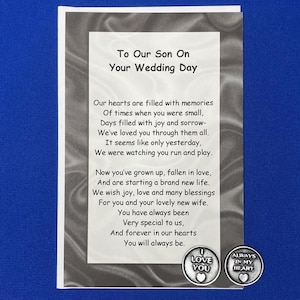 My-Our Son on Your Wedding Day Poem & Pocket Token Gift Set