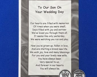 My-Our Son on Your Wedding Day Poem & Pocket Token Gift Set