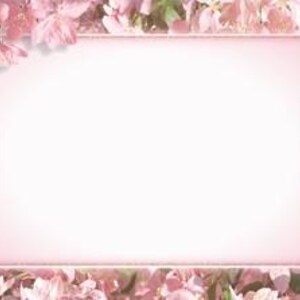 May include: A rectangular, light pink frame with a white interior, surrounded by a border of pink flowers. The flowers are in various shades of pink, creating a soft, floral design. The frame is ideal for displaying photos or artwork.