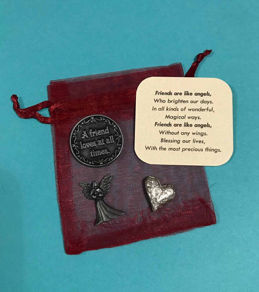 Friend Gift, Set of 3 Friend Pocket Tokens, Friend Gift - Etsy