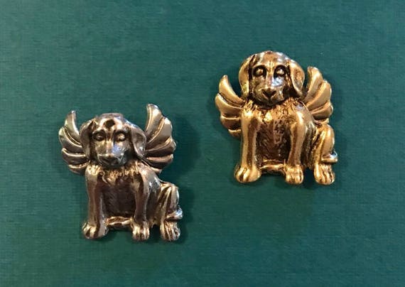 dog angel pin