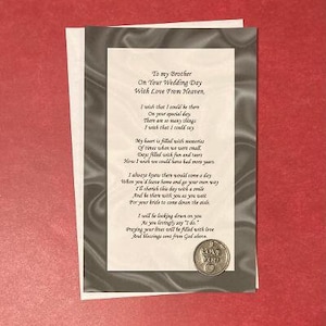 An meinen Bruder, an Deinem Hochzeitstag, mit Liebe vom Himmel Token Set