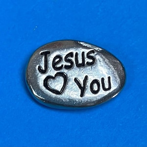 Jesus Loves You Pocket Stone