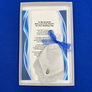 Para mi*** hija, en el día de tu boda (de un padre fallecido), pañuelo de boda