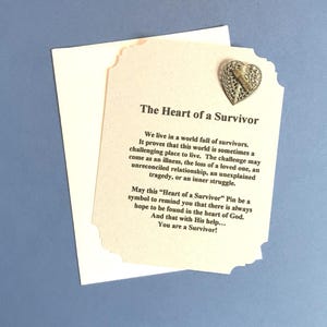 Heart of a Survivor Poem & Pin Set