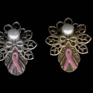 Pink Ribbon Angel Pin