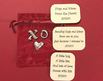 Umarmungen und Küsse Token Geschenk Set, XOXO