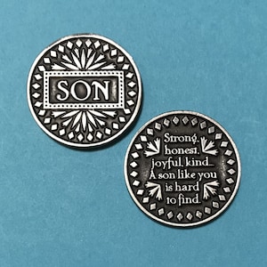 Jeton Fils : fort, honnête, joyeux, gentil (1 1/8&quot;)