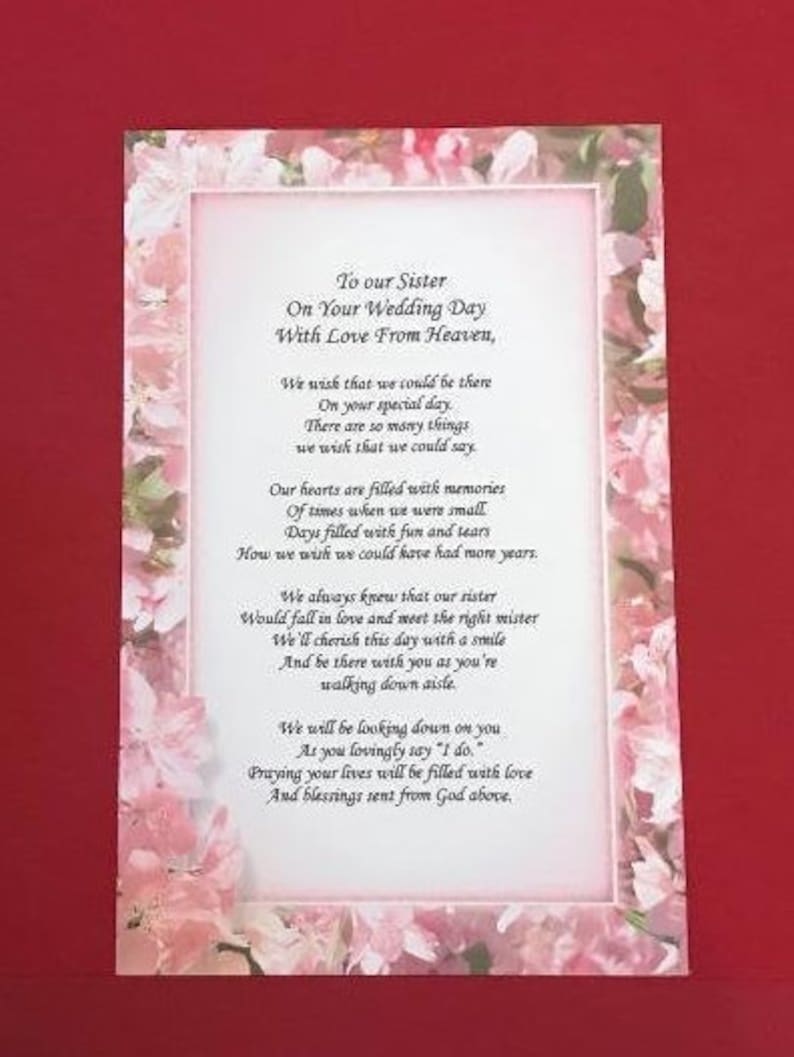 On Your Wedding Day Hanky /& Angel Pin Set To Our Sister With Love From Heaven