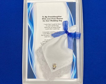 To My ***Granddaughter,  On Your Wedding Day (from  deceased grandparent)