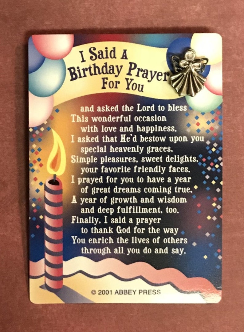 I Said A Birthday Prayer For You Angel Pin Set | Etsy