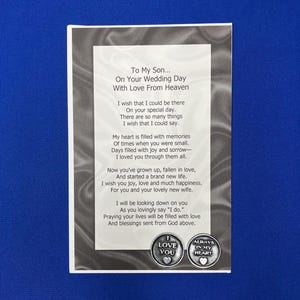 Meu filho,*** Dia do casamento, com amor do céu, conjunto de fichas