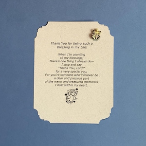 Bedankt dat je een Blessing Angel bent met speld en gedicht