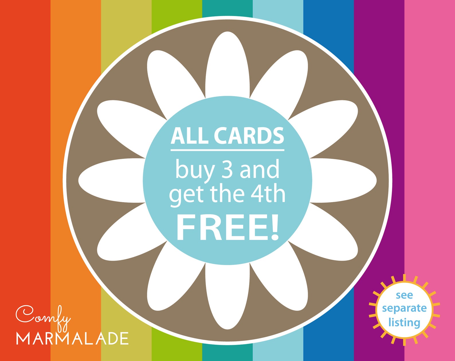 MARMALADE DAISIES Blank Greetings Card by Comfy Marmalade Etsy UK