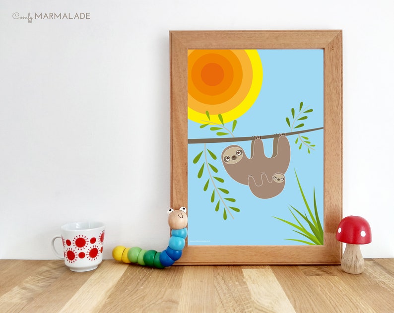 SLOTH Blank Greetings Card by Comfy Marmalade Animal Card Etsy