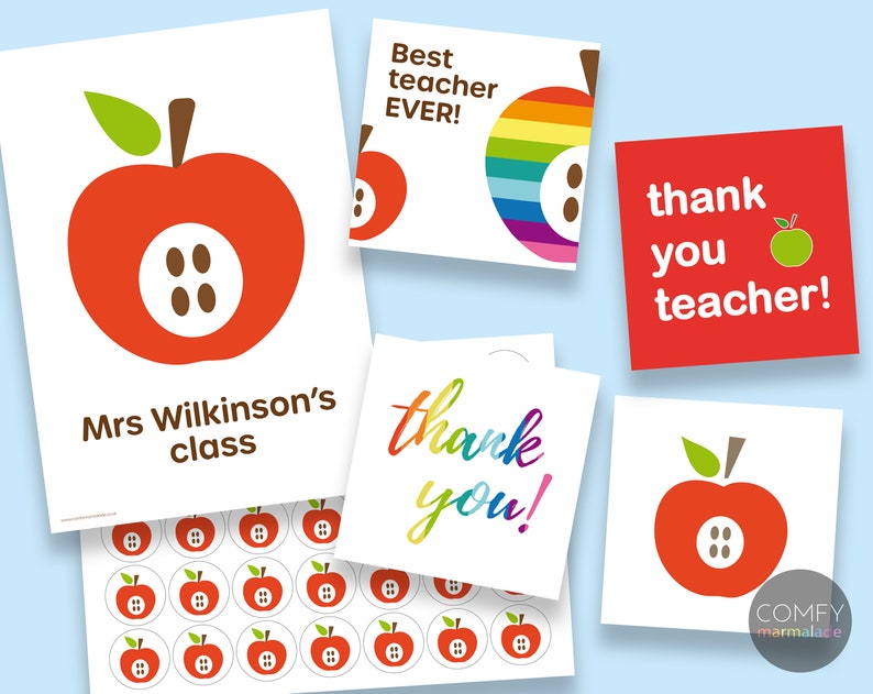 THANK YOU TEACHER Blank Greetings Card by Comfy Marmalade Etsy