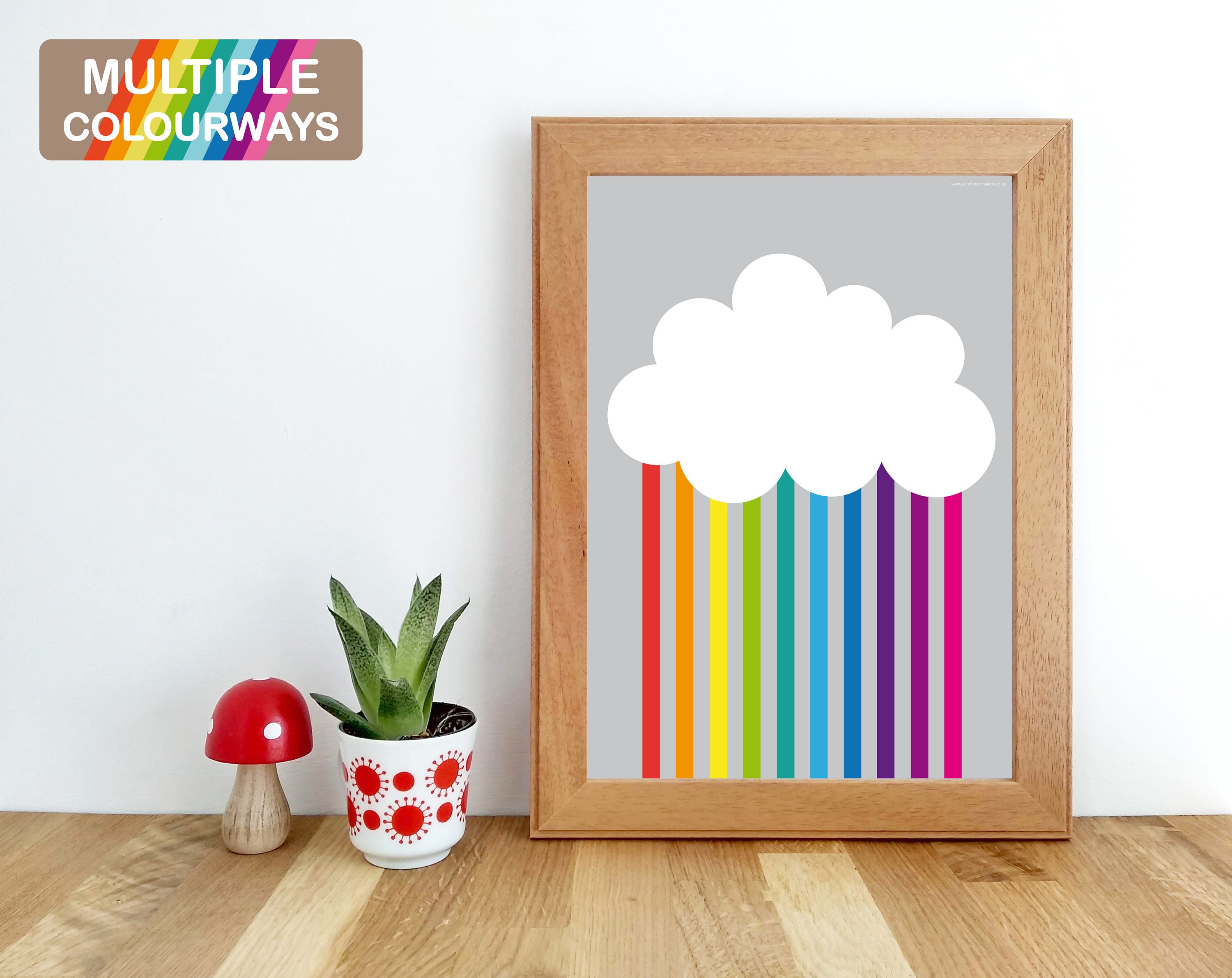CLOUD & RAINBOW print A4 / A3 unframed by Comfy Marmalade Etsy