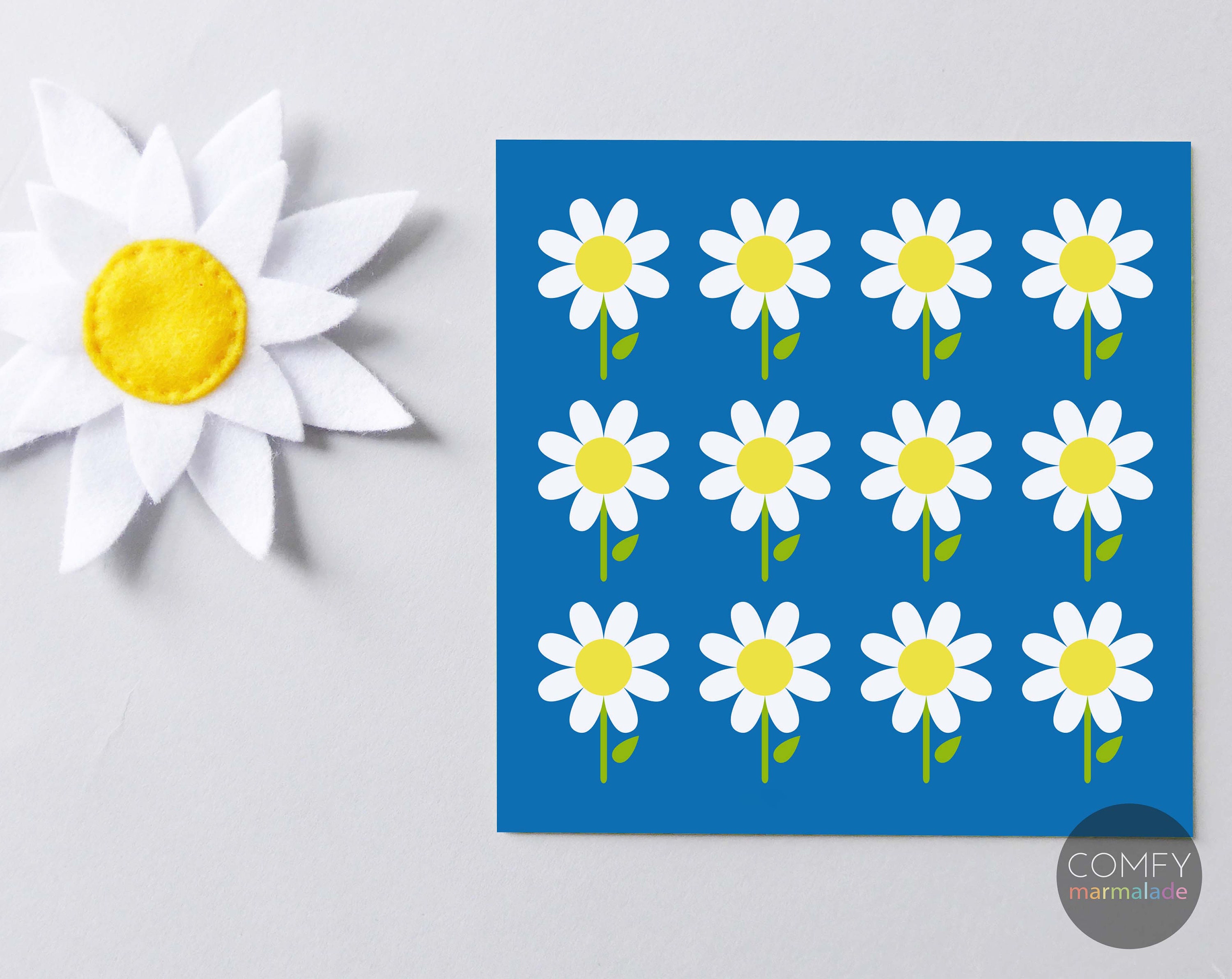 DAISIES Blank Greetings Card by Comfy Marmalade Flower Card Etsy UK