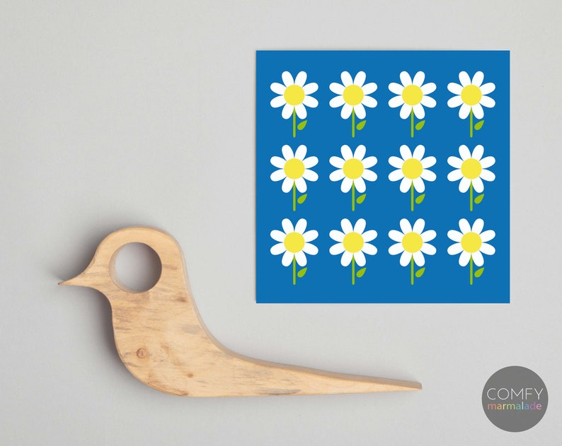 DAISIES Blank Greetings Card by Comfy Marmalade Flower Card Etsy UK