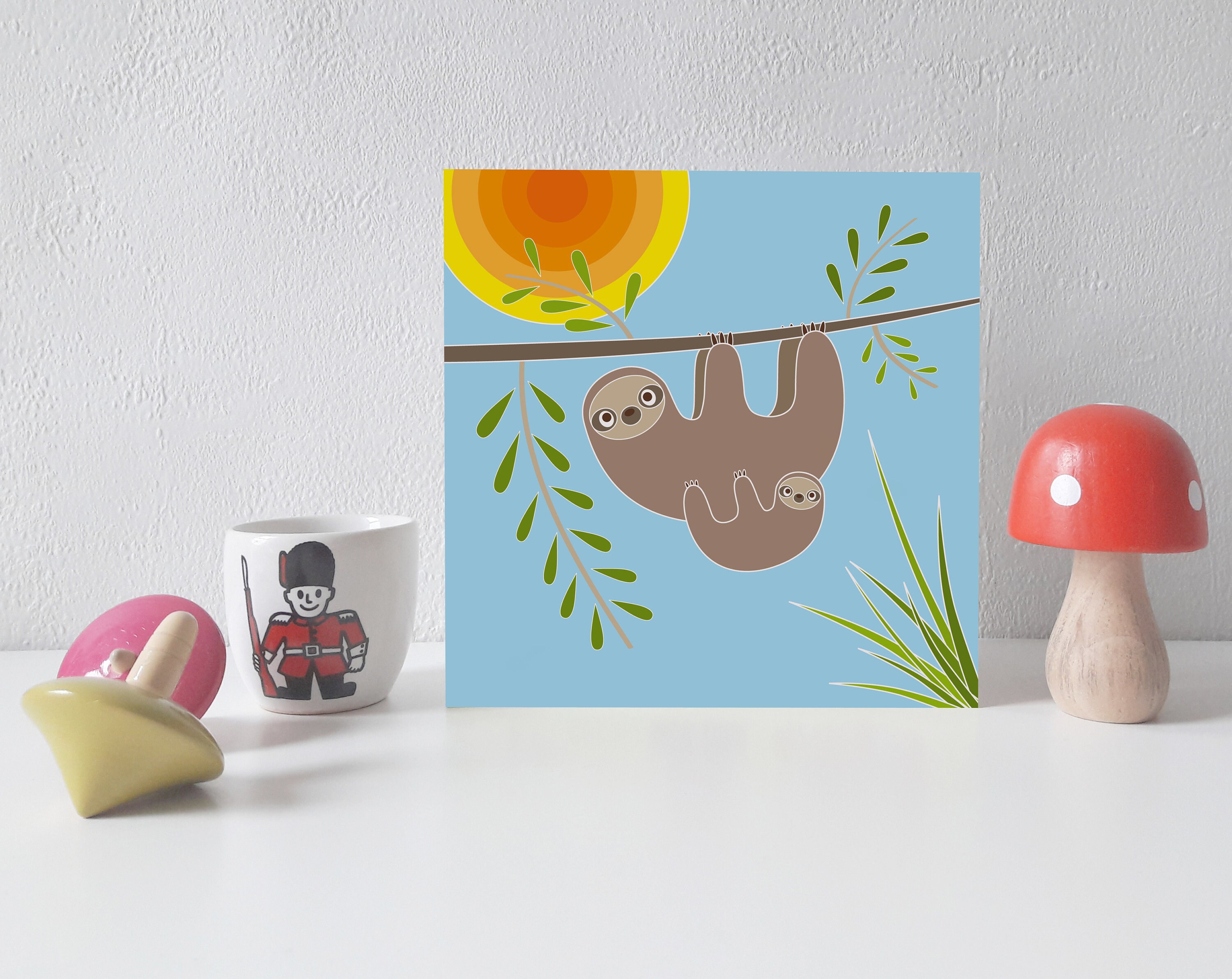 SLOTH Blank Greetings Card by Comfy Marmalade Animal Card Etsy