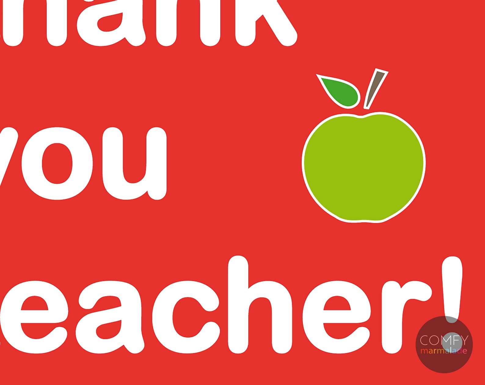 THANK YOU TEACHER Blank Greetings Card by Comfy Marmalade Etsy