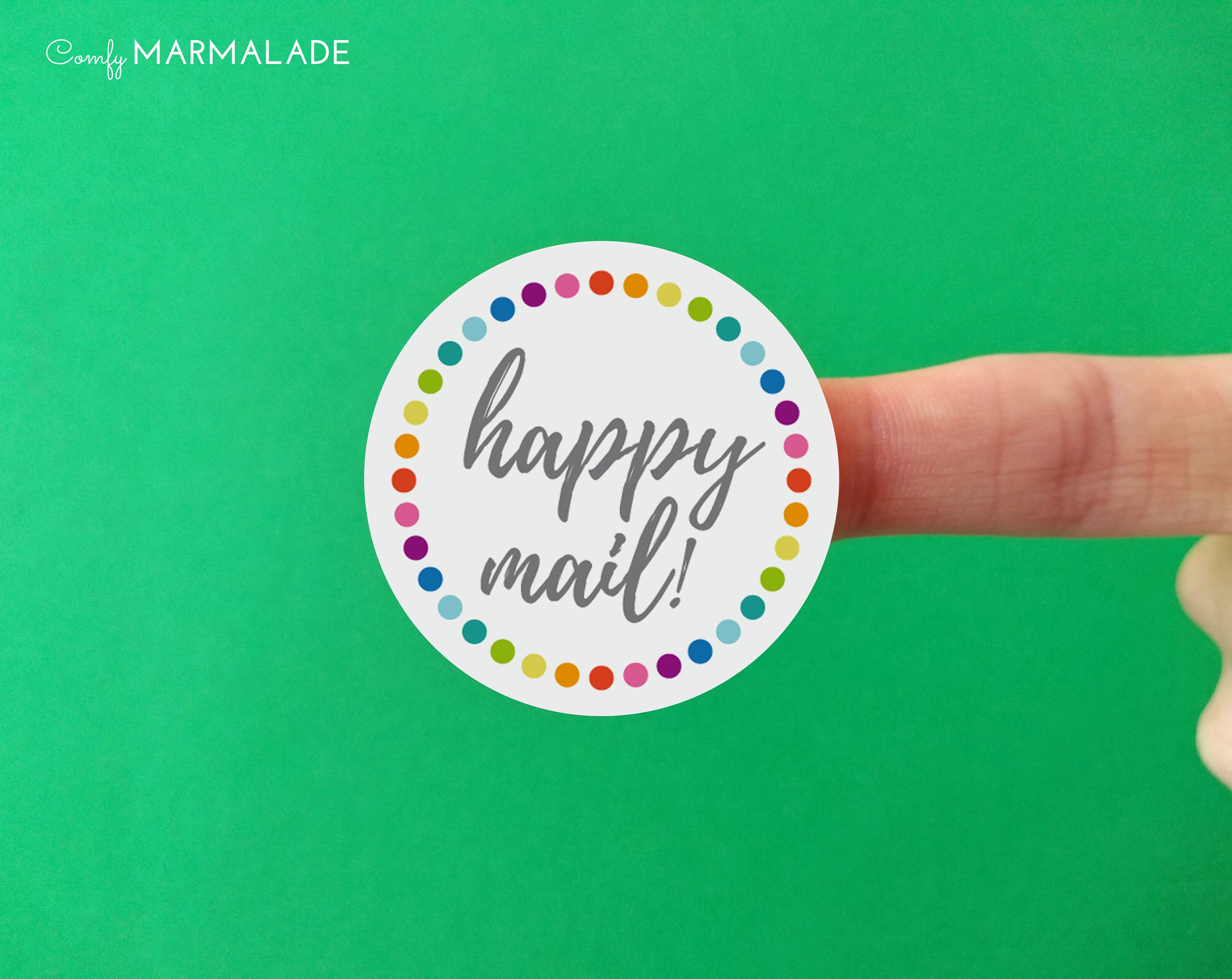 HAPPY MAIL 37mm sticker sheet 35 stickers by Comfy Marmalade Etsy