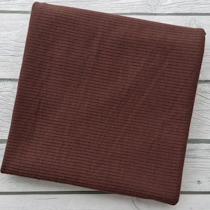 Solid brown rib knit fabric by the yard Knit dress fabric by the yard Poly spandex Fabric for dresses skirts rompers headbands loungewear