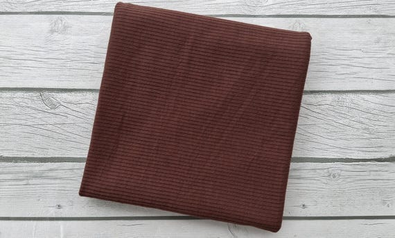 Solid brown rib knit fabric by the yard Knit dress fabric by the yard Poly spandex Fabric for dresses skirts rompers headbands loungewear
