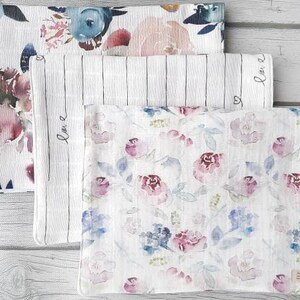 Baby girl burp cloth Set of 3 Baby shower gifts for a girl Muslin burp cloth Burping cloth girl Breastfeeding cloth diaper Baby accessories