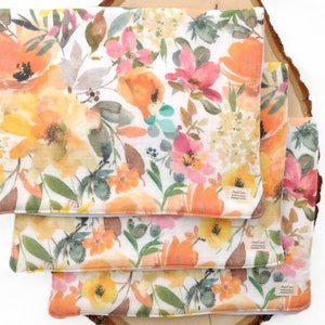Baby girl burp cloth Set of 3 burp cloth Baby shower gifts for a girl Muslin burp rags Organic muslin burp cloth Floral burp cloths