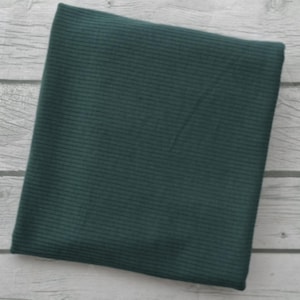 Solid hunter green heavy rib knit fabric by the yard Heavy yummy rib knit fabric Knit dress fabric by the yard Fabric for dresses skirts