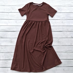 brown girl dress Fall Winter Heirloom Smocked Brown Dress for Girls