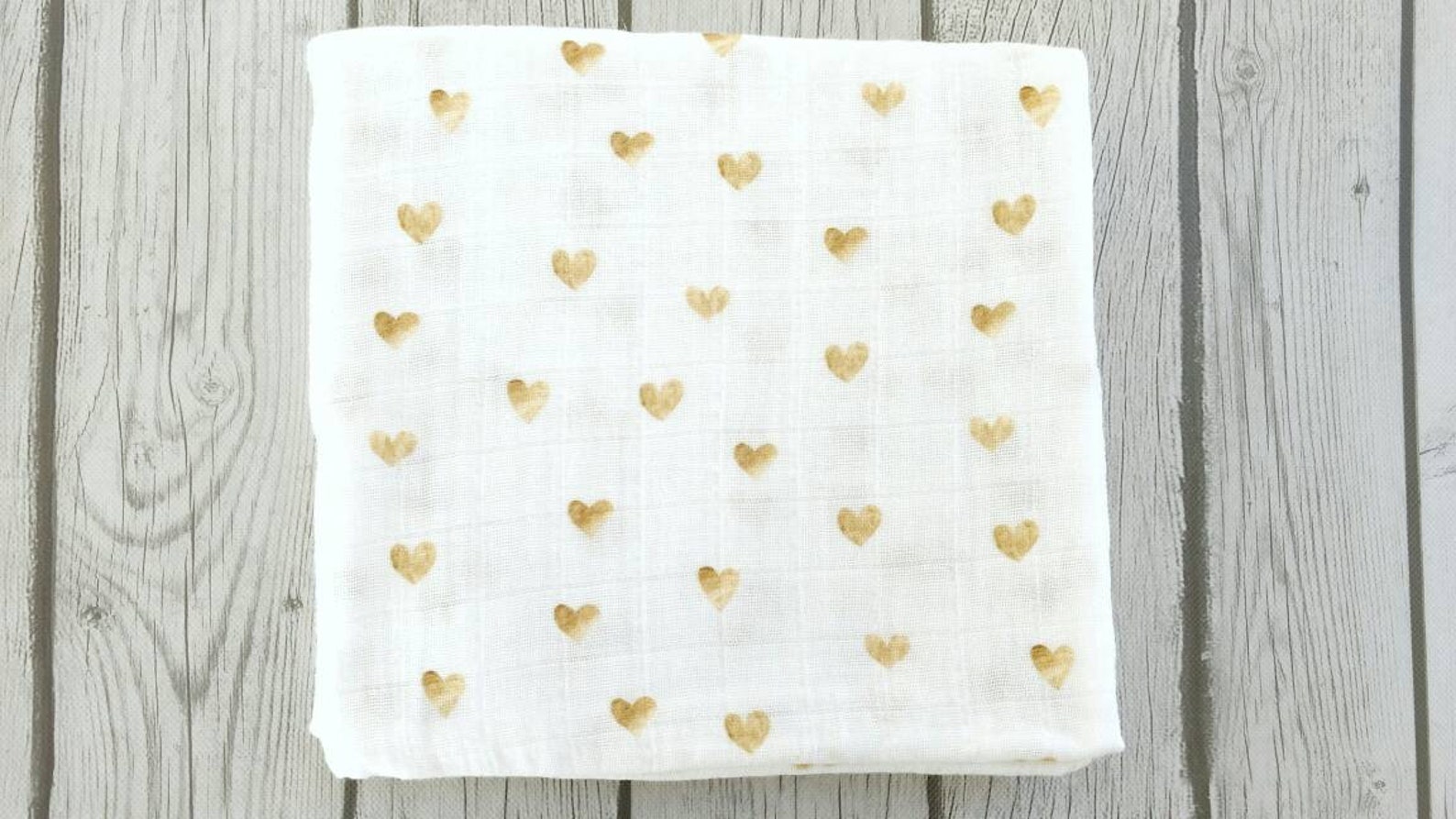 Gold Baby Blanket Heart Swaddle Baby Boy or Girl Organic Etsy