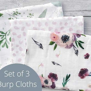 Baby girl essentials Baby burp cloths for girls summer Baby girl burp cloths Baby shower gifts for a girl Muslin burp cloths Newborn baby