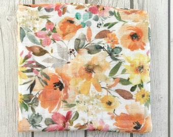 Pfirsich Blumen Decke Wickeldecke Baby Mädchen Musselin Foto Requisite Neugeborene Fotorequisite Pom pom Wickeldecke Krankenhausdecken