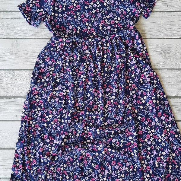 Little girls summer dress Maxi dress for girls Modest girls dress Dress with sleeves Toddler summer dress Handmade dress for kids Birthday