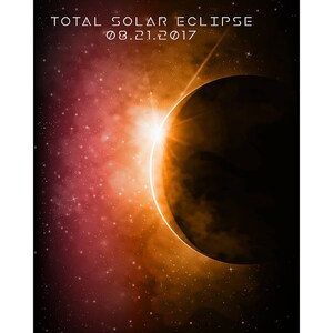 Total Solar Eclipse Digital Print, Eclipse Wall Art, Eclipse 2017 Printable Wall Art, Solar Eclipse Digital Download, 2017 Total Eclipse Art