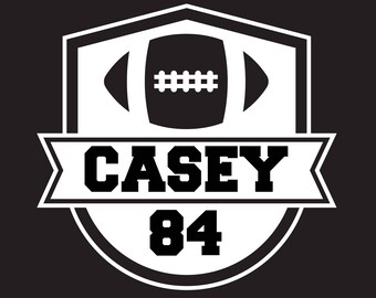 Custom Football Decal, Personalized Football Name and Number Decal, Football Car Decal, Football Auto Decal, Football Sticker, Football Mom