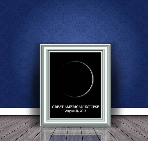 Great American Eclipse Wall Art, Total Solar Eclipse Art Print, Eclipse 2017 Printable Wall Art, 2017 Eclipse Poster, Printable T-shirt Art