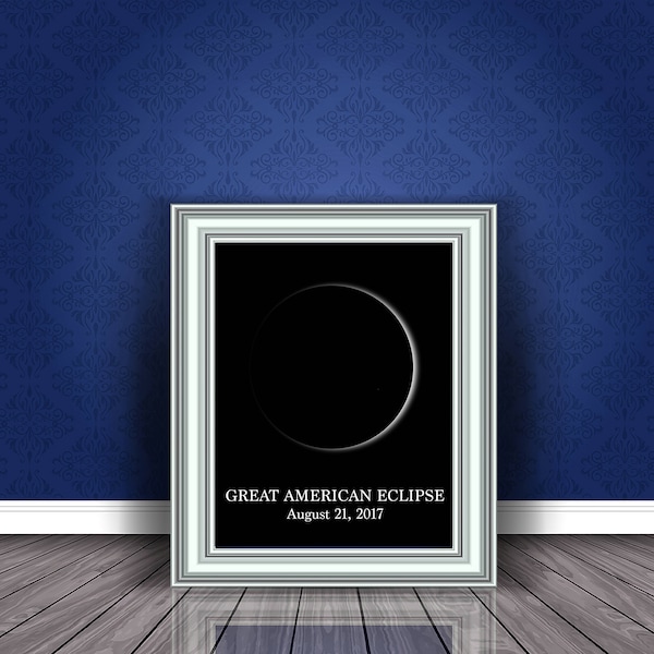 Great American Eclipse Wall Art, Total Solar Eclipse Art Print, Eclipse 2017 Printable Wall Art, 2017 Eclipse Poster, Printable T-shirt Art