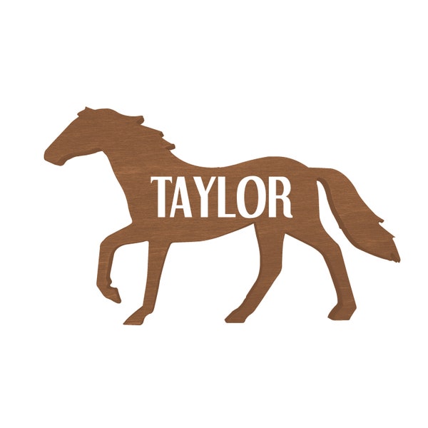 Personalized Horse Refrigerator Magnet, Wood Equestrian Magnet, Farmhouse Horse Magnet, Custom Horse Magnet, Horse Locker Magnet with Name