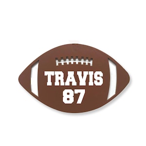 Personalized Football Magnet, Custom Wood Football Refrigerator Magnet, Name and Number Football Locker Magnet, Football Player Gift