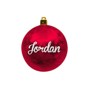 Personalized Shatterproof Christmas Ornament, Christmas Custom Bauble, Christmas Ornaments, Name Xmas Ornament, Plastic Round Ball Ornament