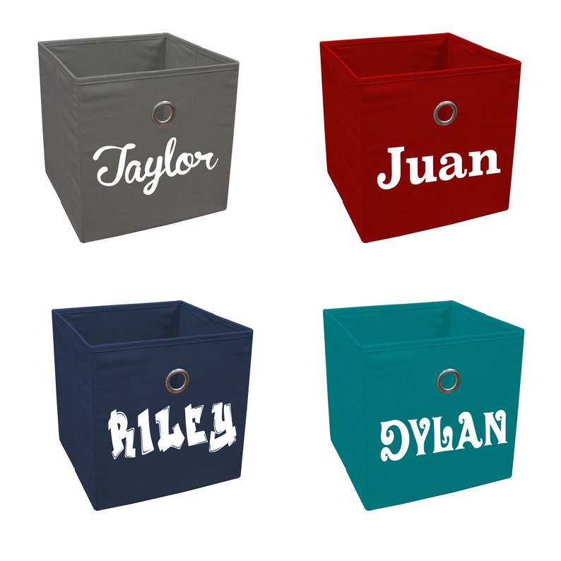 Personalized Storage Bin Custom Fabric Cube Organizer Etsy