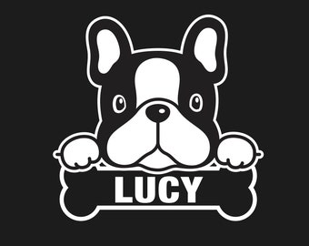 Custom French Bulldog Decal, Personalized French Bulldog Decal, Frenchie Car Decal, French Bulldog Auto Decal, Frenchie Sticker